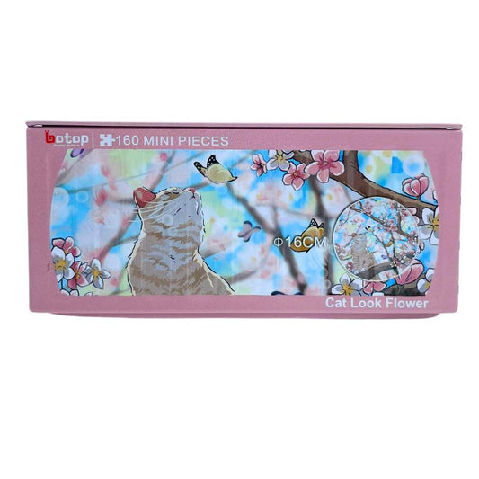 Cat look Flower Botop mini puzzle in metal container, 160 pieces