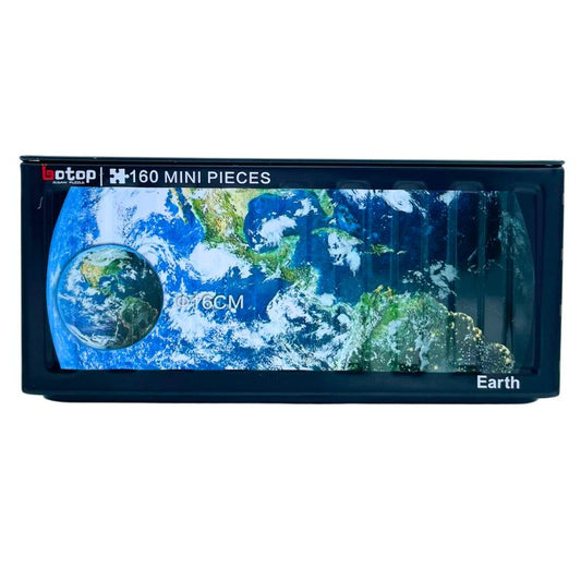 Botop mini puzzle in dark blue box with satellite image of Earth.