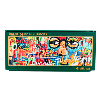 Botop mini puzzle in green metal box with graffiti wall artwork and 160 pieces label.