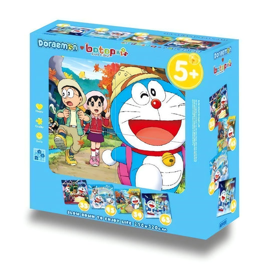 Doraemon Excursion puzzle box featuring Doraemon and friends on a forest path