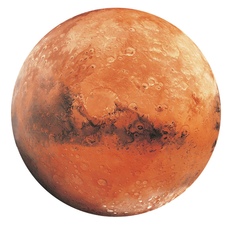 Completed Mars puzzle with realistic planet surface and crater detail.