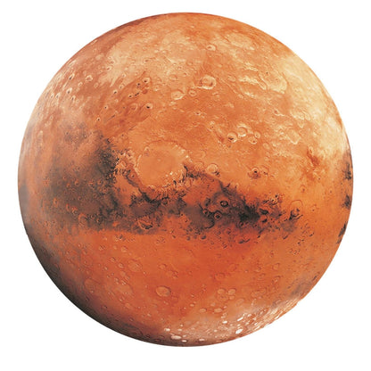 Completed Mars puzzle with realistic planet surface and crater detail.