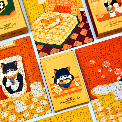 Cat's Day | Puffinkids | 6 in 1 Mini Puzzle | Jigsaw Puzzle