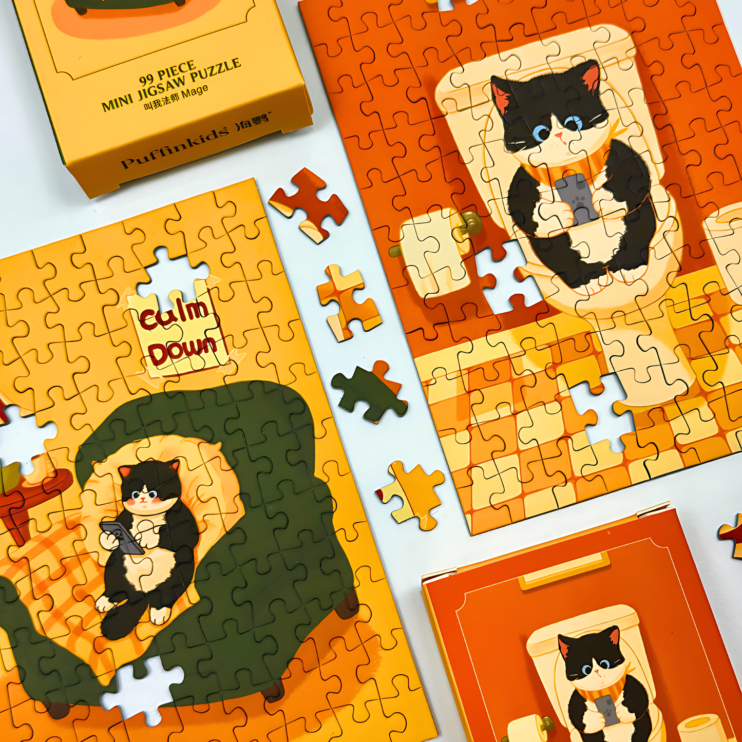 Cat's Day | Puffinkids | 6 in 1 Mini Puzzle | Jigsaw Puzzle