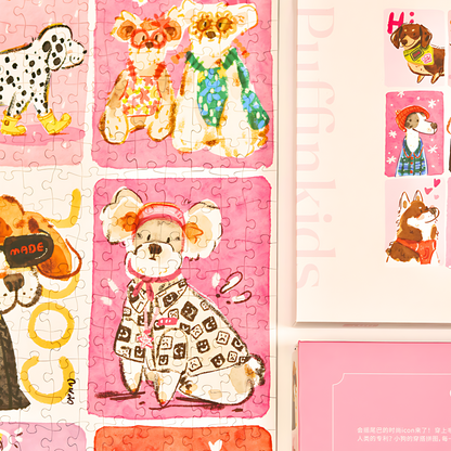 Chic Pups | Puffinkids | 500 Piece Puzzle | Jigsaw Puzzle