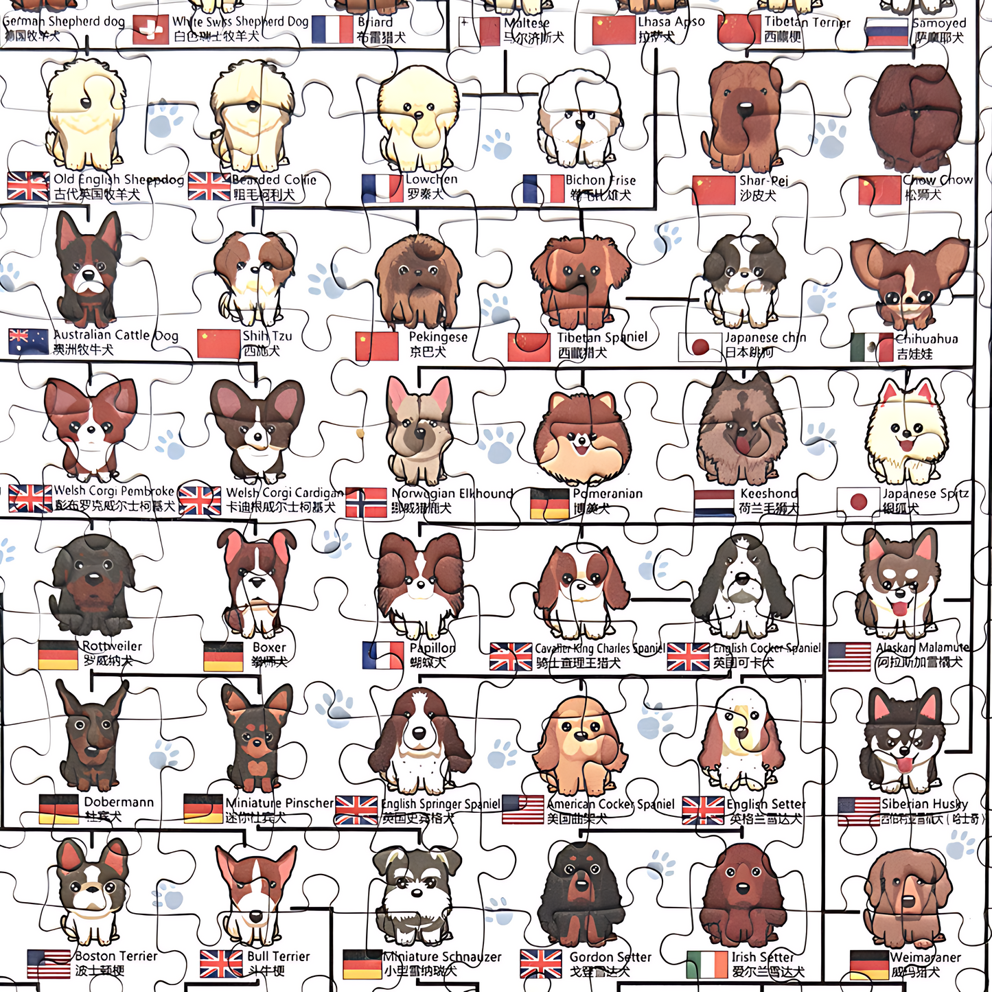 Dog’s Family | Botop Blackcard | 300 Piece Puzzle | Jigsaw Puzzle