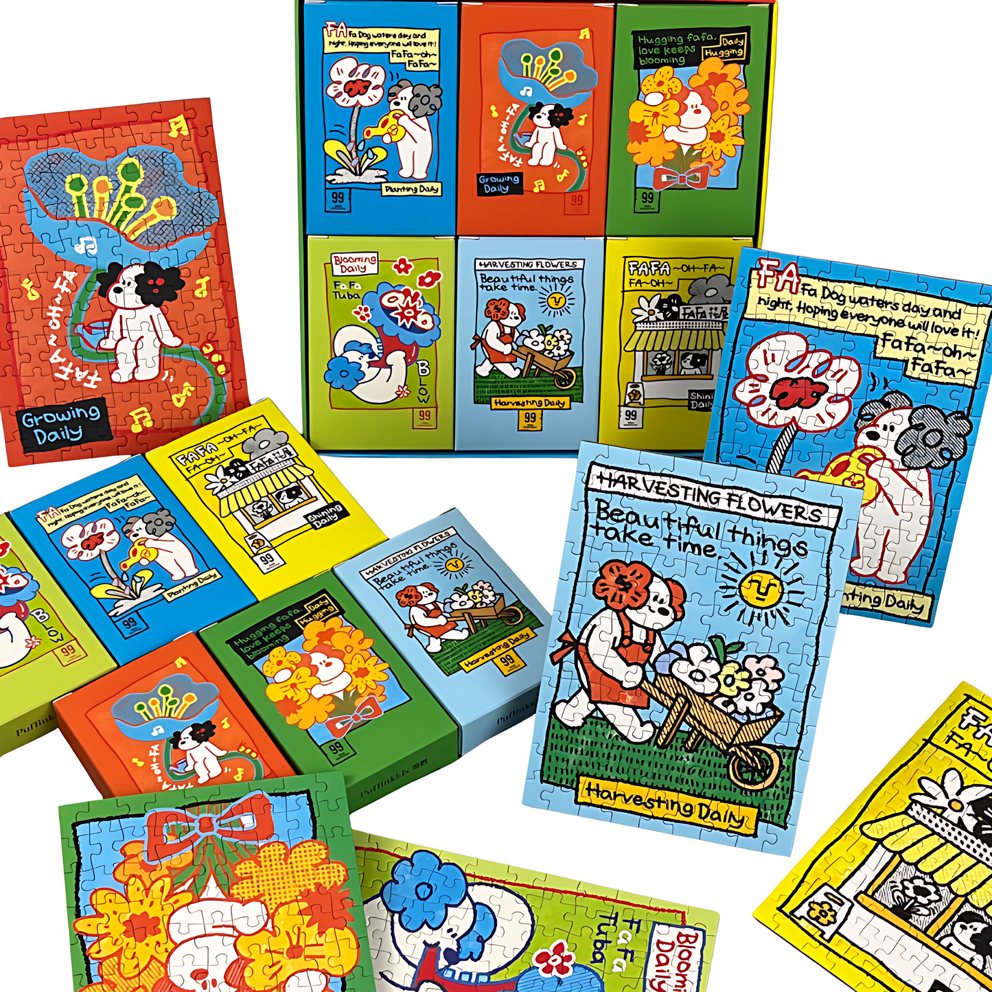 Fafadog's Blooming Daily | Puffinkids | 6 in 1 Mini Puzzle | Jigsaw Puzzle