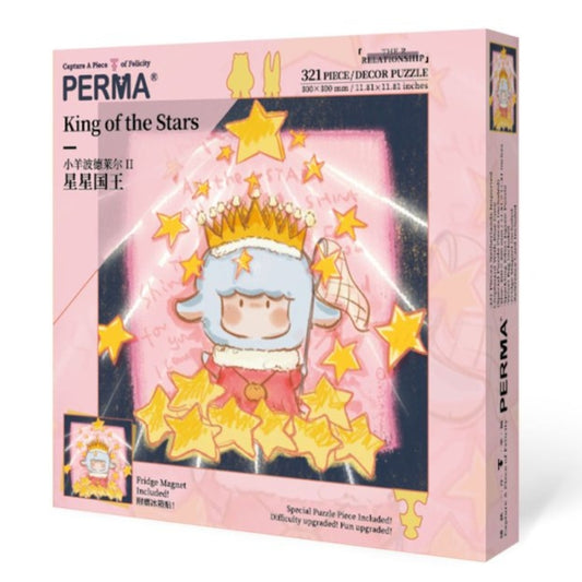 Angled view of King of Stars puzzle box showcasing artwork and puzzle details.