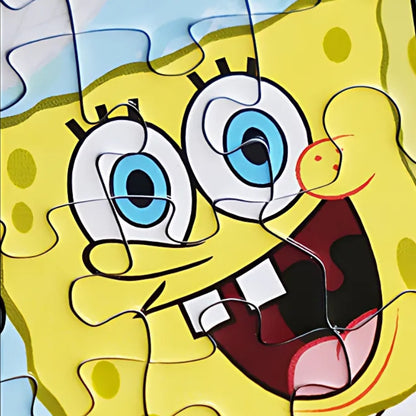Zoomed-in detail of SpongeBob's face, showing the smooth and high-quality print finish.