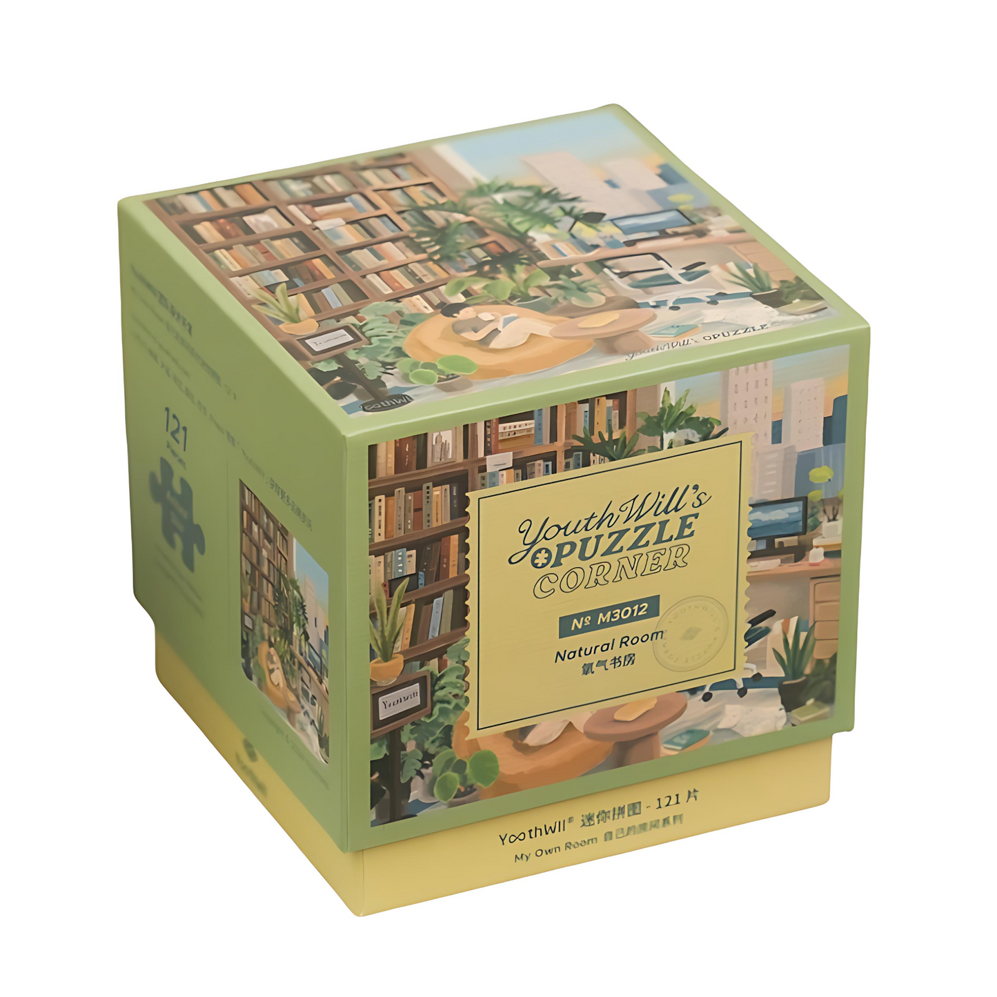 Box of Youthwill Natural Room mini puzzle with reading nook illustration.