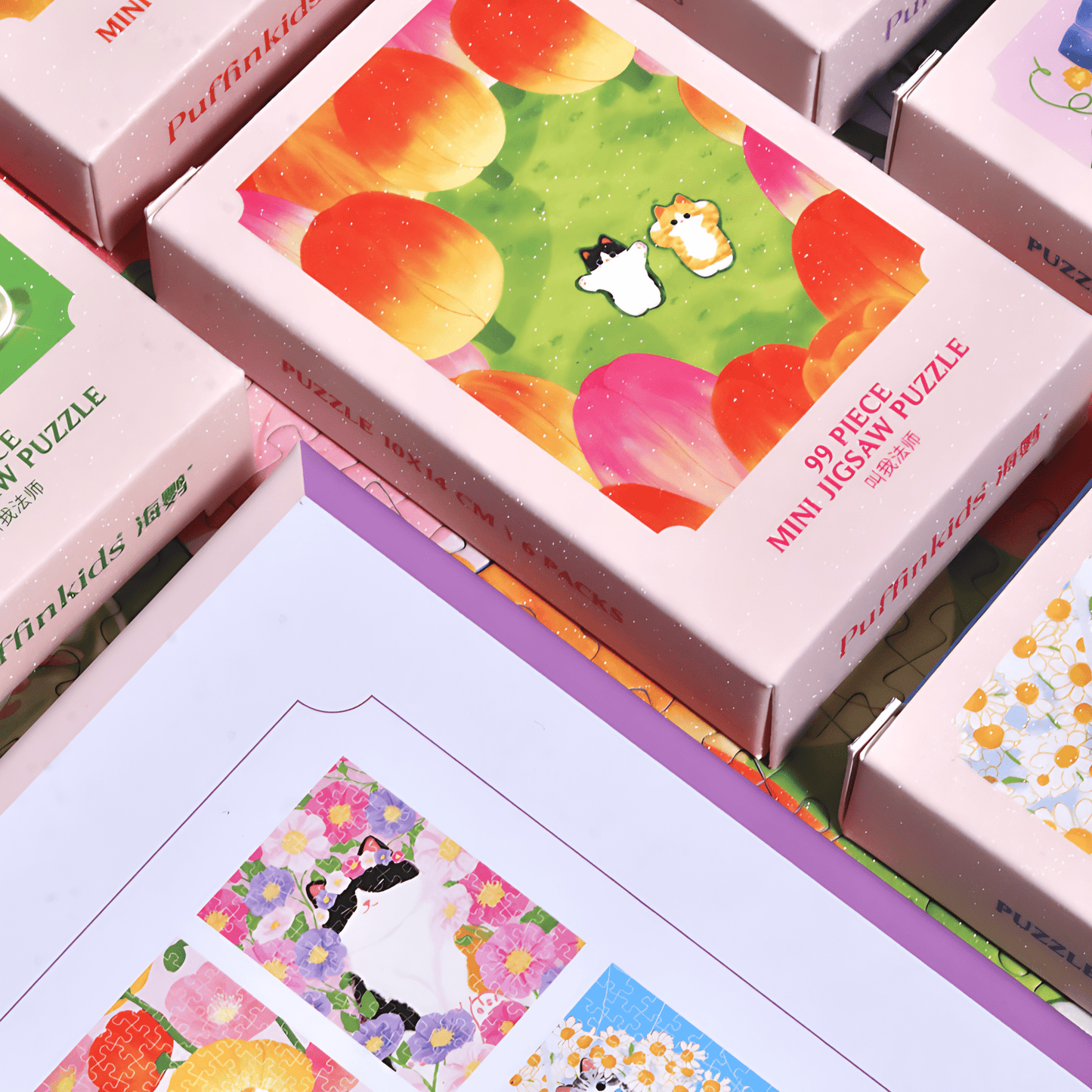 A Day of Spring | Puffinkids | 6 in 1 Mini Puzzle | Jigsaw Puzzle - Mystery Matrix