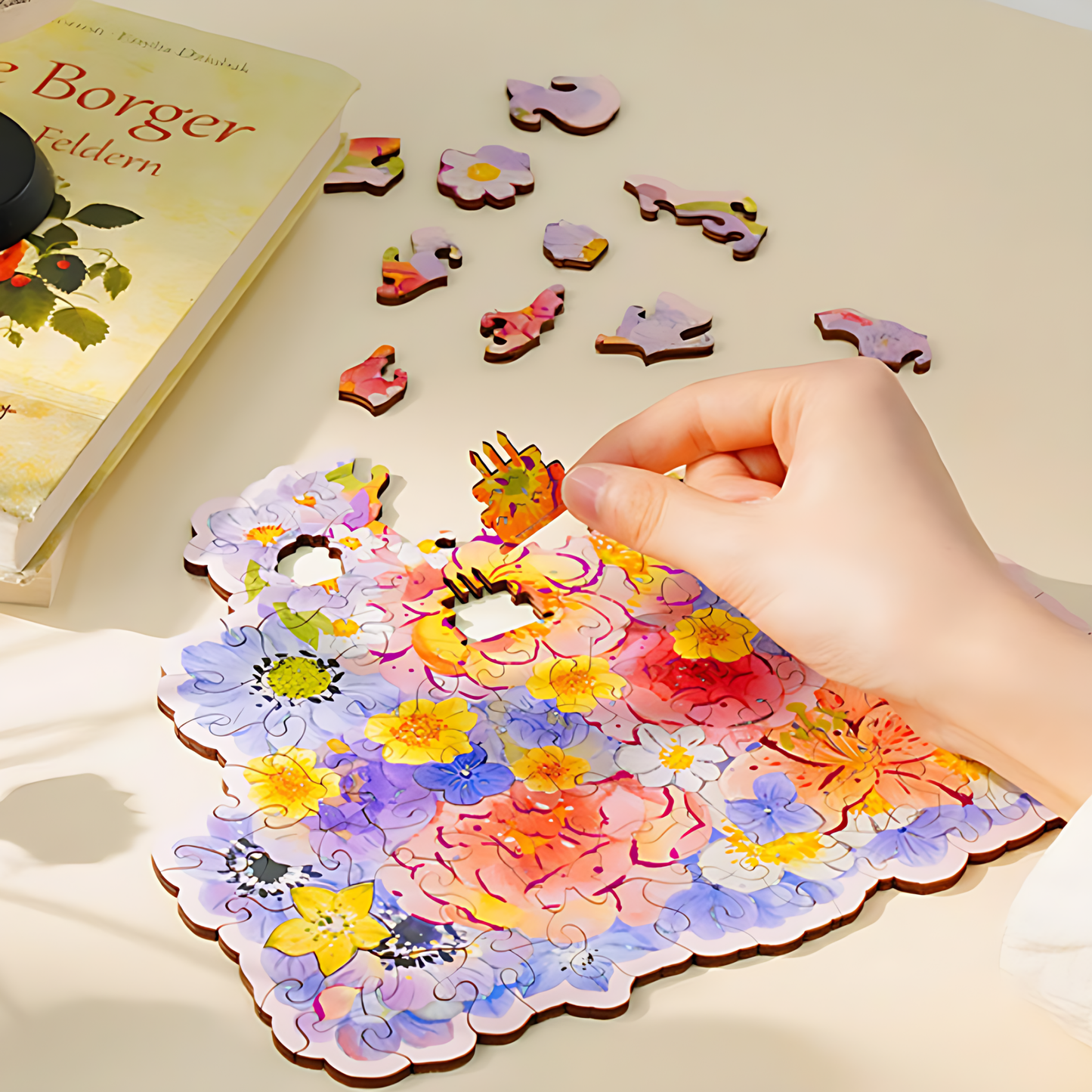 A Thousand Blossoms (Birthday Wish) | TOI | Irregular Puzzle Piece | Wooden Puzzle with Frame - Mystery Matrix
