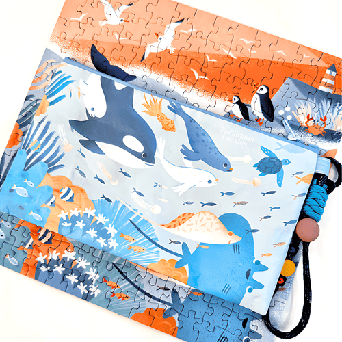 Azure Dreamland | Puffinkids | Tyvek Bag Mini Puzzle | Jigsaw Puzzle - Mystery Matrix
