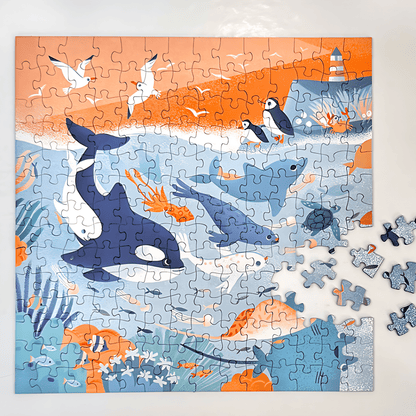 Azure Dreamland | Puffinkids | Tyvek Bag Mini Puzzle | Jigsaw Puzzle - Mystery Matrix