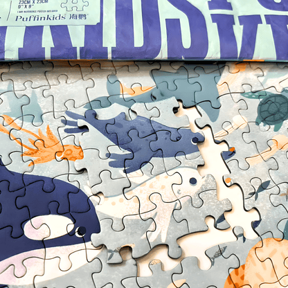 Azure Dreamland | Puffinkids | Tyvek Bag Mini Puzzle | Jigsaw Puzzle - Mystery Matrix