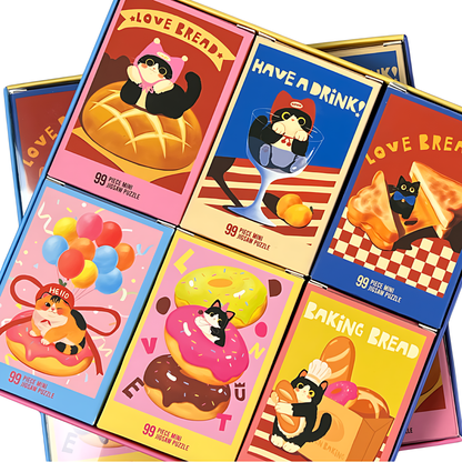 Baking Cat | Puffinkids | 6 in 1 Mini Puzzle | Jigsaw Puzzle - Mystery Matrix
