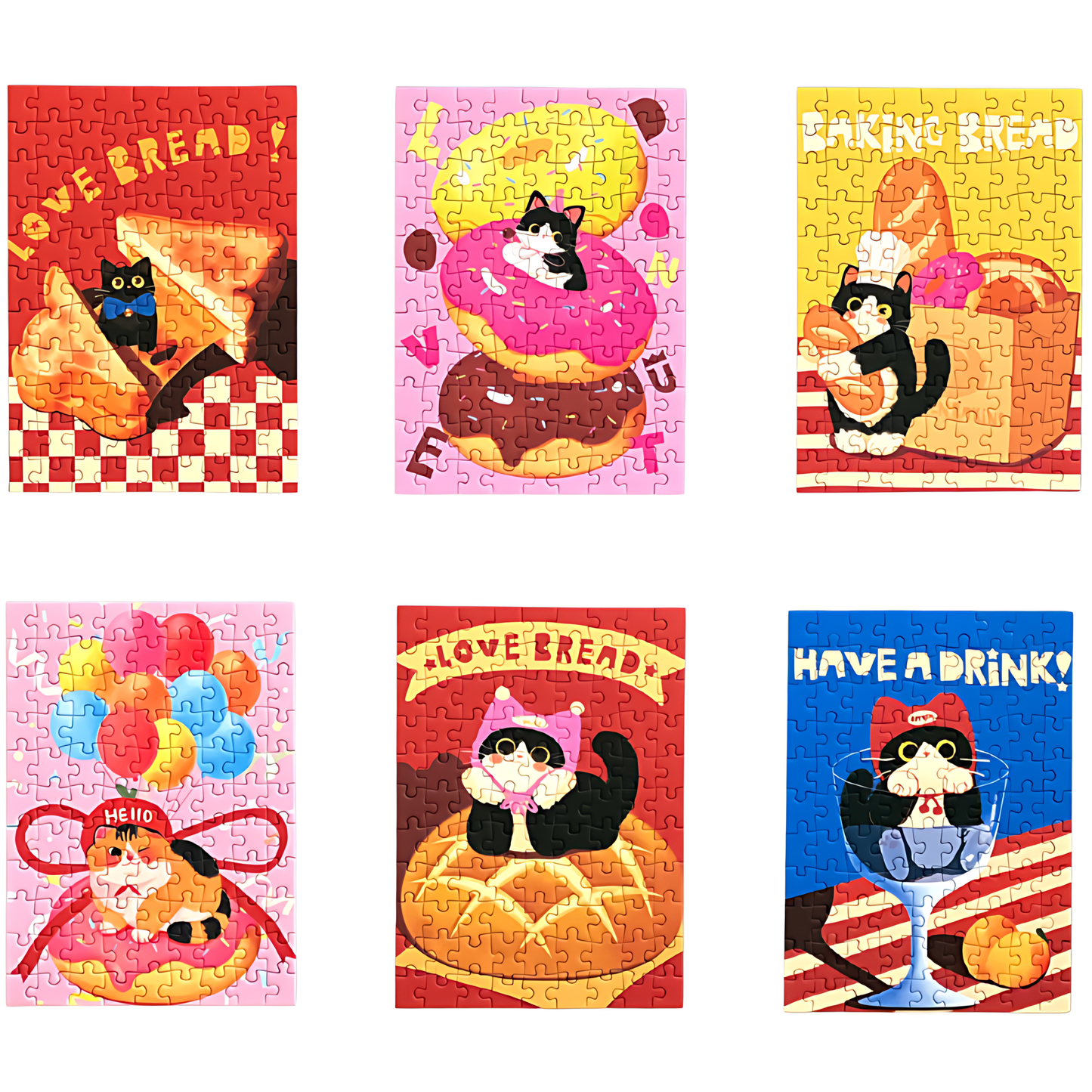 Baking Cat | Puffinkids | 6 in 1 Mini Puzzle | Jigsaw Puzzle - Mystery Matrix