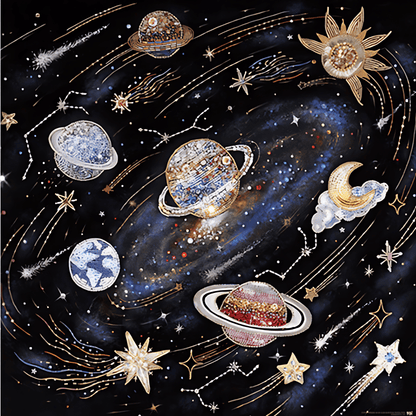 Beaded Embroidery: Starry Universe | TOI | 1024 Piece Puzzle | Jigsaw Puzzle - Mystery Matrix