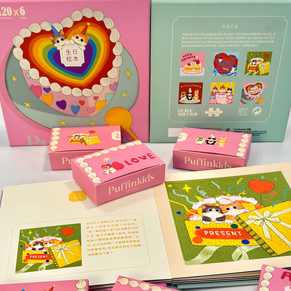 Birthday Storybook | Puffinkids | 6 in 1 Mini Puzzle Book Set | Jigsaw Puzzle - Mystery Matrix