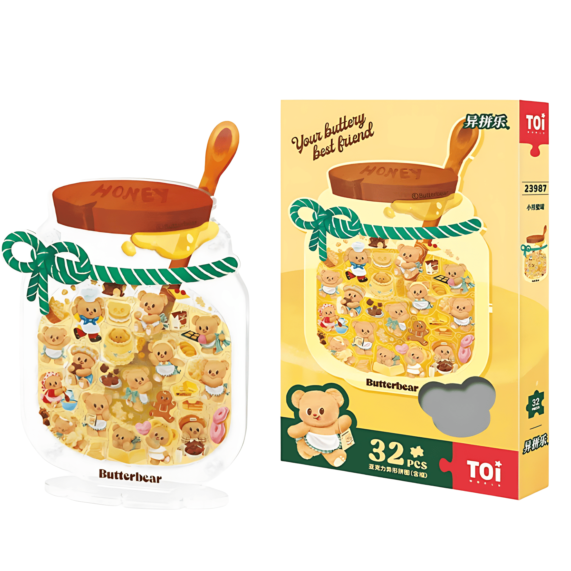 Butter Bear – Little Honey Jar | TOI | Acrylic Puzzle | Puzzle with Frame & DIY keychains - Mystery Matrix