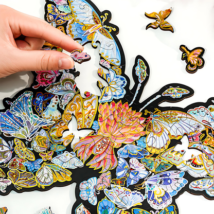 Butterfly Dream | TOI | Irregular Puzzle Piece | Wooden Puzzle with Frame - Mystery Matrix