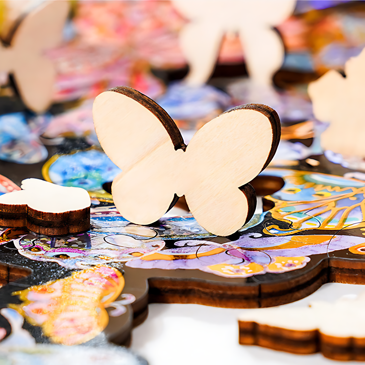 Butterfly Dream | TOI | Irregular Puzzle Piece | Wooden Puzzle with Frame - Mystery Matrix