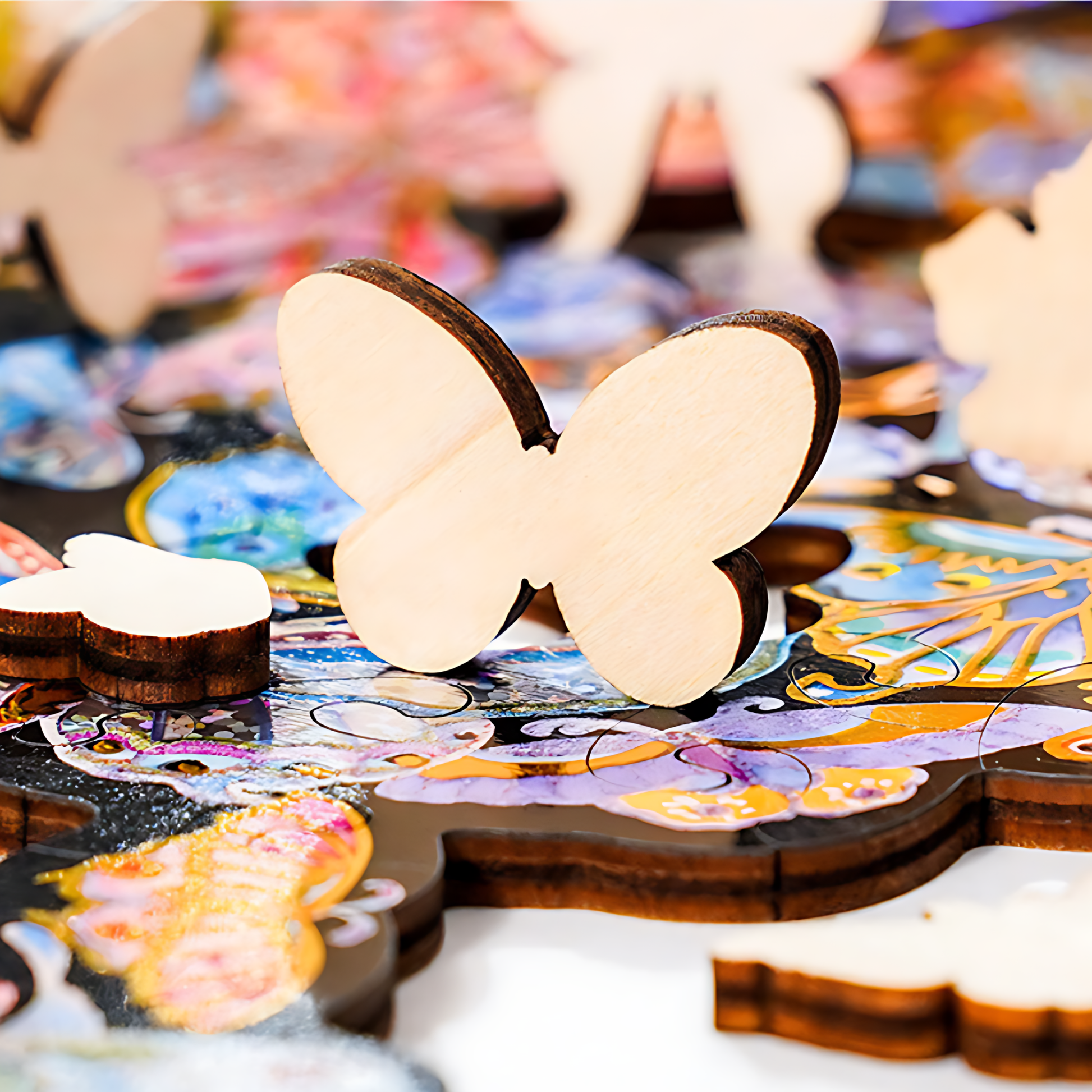 Butterfly Dream | TOI | Irregular Puzzle Piece | Wooden Puzzle with Frame - Mystery Matrix
