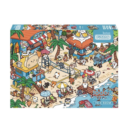 Cat Beach | Botop | 1000 Piece Puzzle | Jigsaw Puzzle - Mystery Matrix