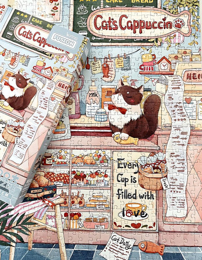 Cat Cafe | Botop | 500 Piece Puzzle | Jigsaw Puzzle - Mystery Matrix