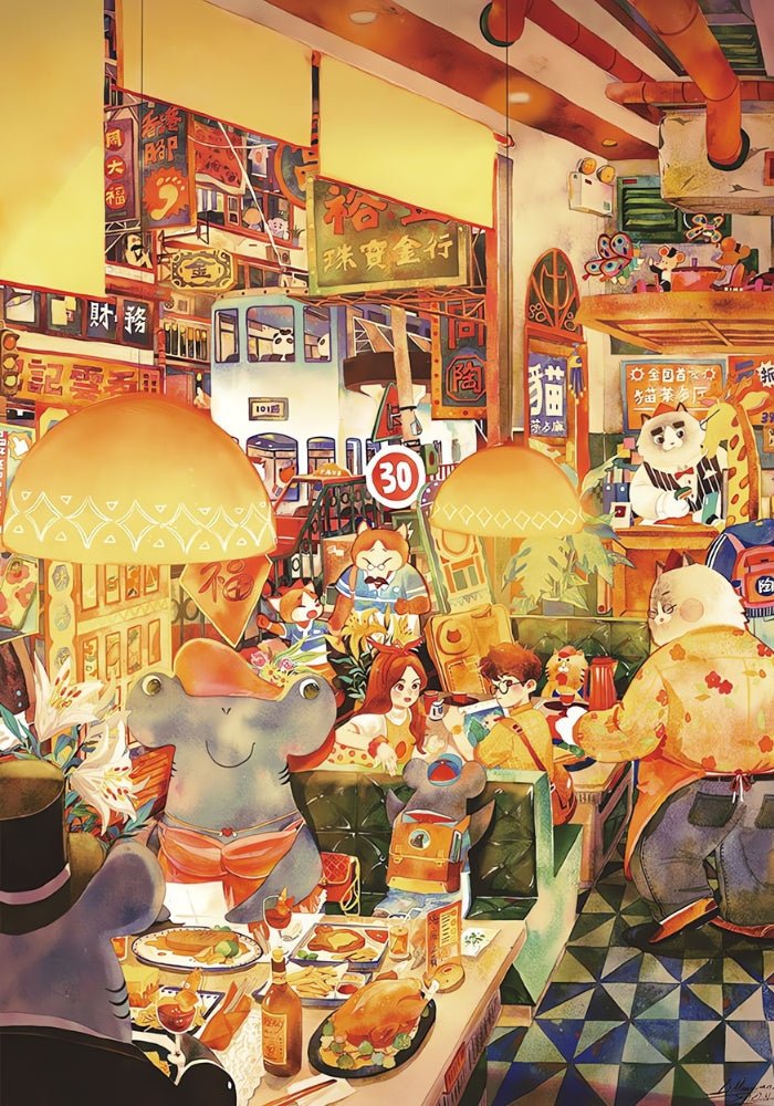 Cat Restaurant | Botop | 1000 Piece Puzzle | Jigsaw Puzzle - Mystery Matrix