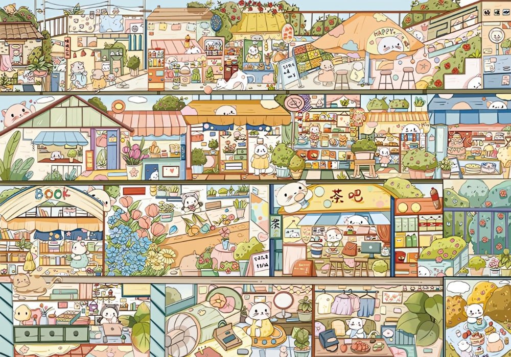 Cat Town | Botop | 1000 Piece Puzzle | Jigsaw Puzzle - Mystery Matrix