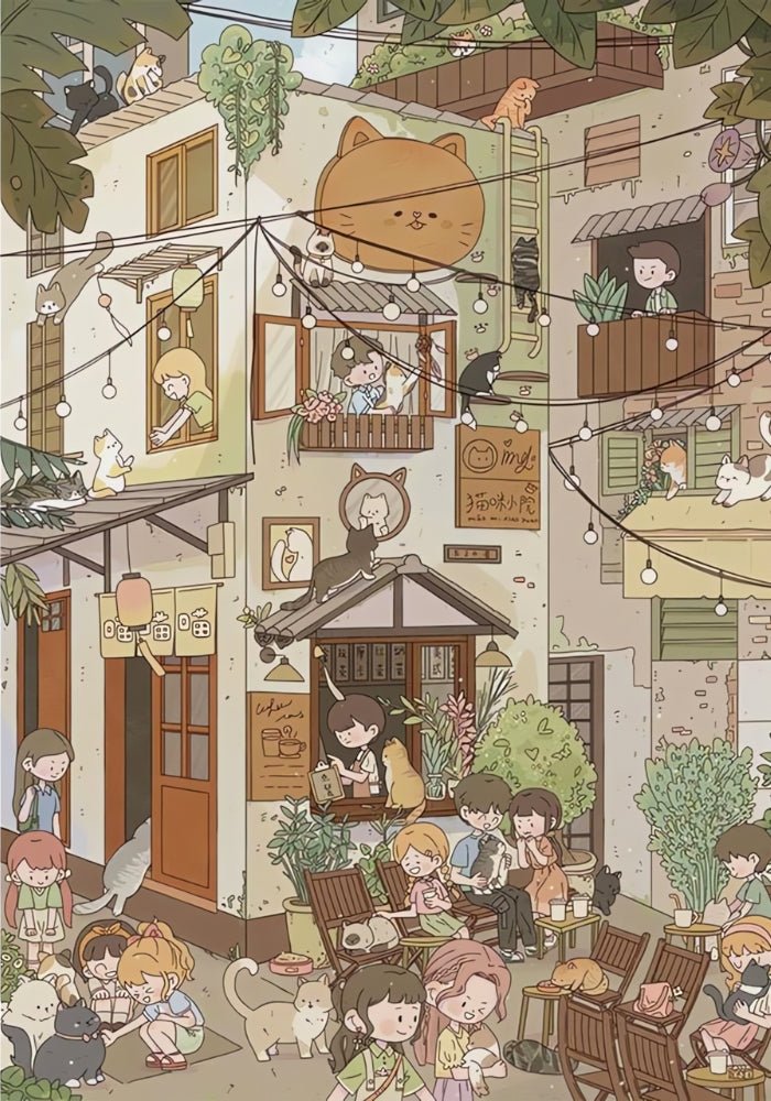 Cat Yard | Botop | 1000 Piece Puzzle | Jigsaw Puzzle - Mystery Matrix