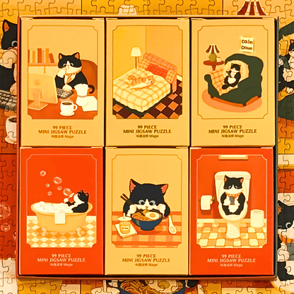 Cat's Day | Puffinkids | 6 in 1 Mini Puzzle | Jigsaw Puzzle - Mystery Matrix