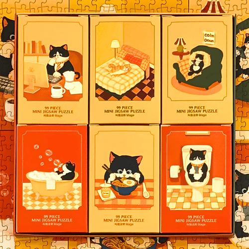 Cat's Day | Puffinkids | 6 in 1 Mini Puzzle | Jigsaw Puzzle - Mystery Matrix