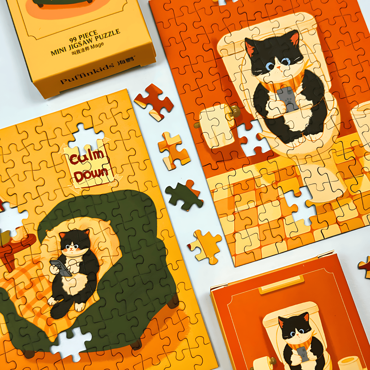 Cat's Day | Puffinkids | 6 in 1 Mini Puzzle | Jigsaw Puzzle - Mystery Matrix