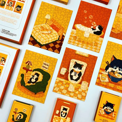Cat's Day | Puffinkids | 6 in 1 Mini Puzzle | Jigsaw Puzzle - Mystery Matrix