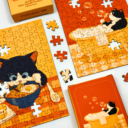 Cat's Day | Puffinkids | 6 in 1 Mini Puzzle | Jigsaw Puzzle - Mystery Matrix