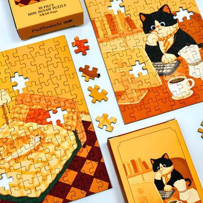Cat's Day | Puffinkids | 6 in 1 Mini Puzzle | Jigsaw Puzzle - Mystery Matrix