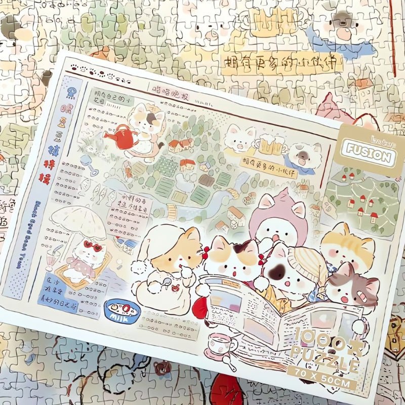 Cat's Newspaper | Botop | 1000 Piece Puzzle | Jigsaw Puzzle - Mystery Matrix