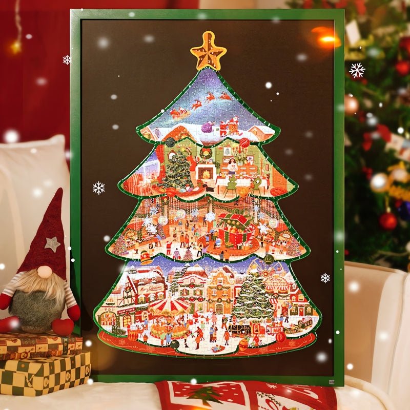 Christmas Town - Embossed Gold Foil | TOI | 500 Piece Puzzle | Jigsaw Puzzle - Mystery Matrix