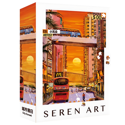 City Sunset | Seren Art | 500 Piece Puzzle | Jigsaw Puzzle - Mystery Matrix