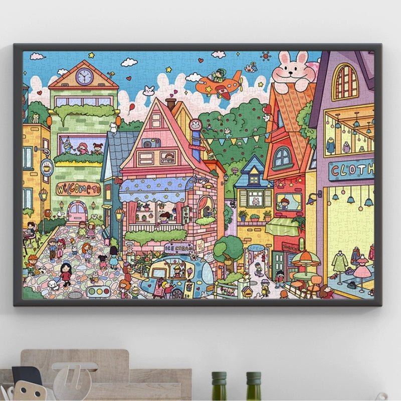 Colourful Town | Gill & Lill | 1000 Piece Puzzle | Jigsaw Puzzle - Mystery Matrix