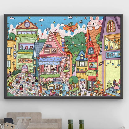 Colourful Town | Gill & Lill | 1000 Piece Puzzle | Jigsaw Puzzle - Mystery Matrix
