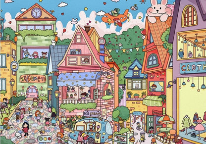 Colourful Town | Gill & Lill | 1000 Piece Puzzle | Jigsaw Puzzle - Mystery Matrix