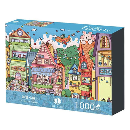 Colourful Town | Gill & Lill | 1000 Piece Puzzle | Jigsaw Puzzle - Mystery Matrix