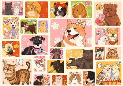 Cute Pets Photo Wall | Gill & Lill | 1000 Piece Puzzle | Jigsaw Puzzle - Mystery Matrix