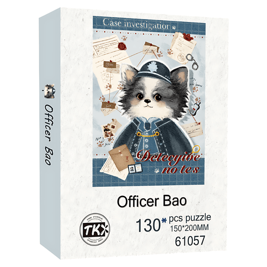 Detective Puppy Series - Officer Bao | TKX | 130 Piece Mini Puzzle | Jigsaw Puzzle - Mystery Matrix