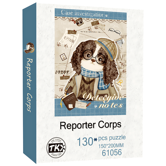 Detective Puppy Series - Reporter Corps | TKX | 130 Piece Mini Puzzle | Jigsaw Puzzle - Mystery Matrix