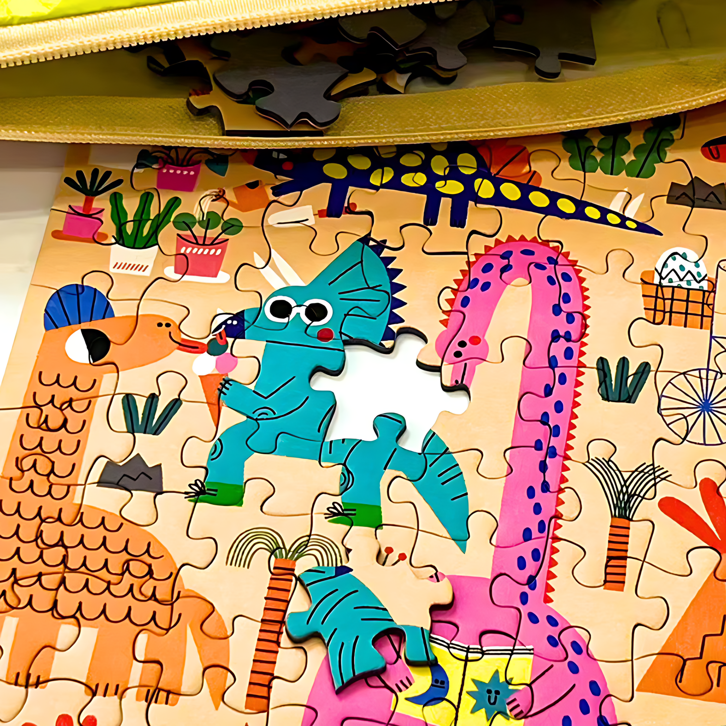 Dinosaur Party | Puffinkids | Tyvek Bag Mini Puzzle | Jigsaw Puzzle - Mystery Matrix