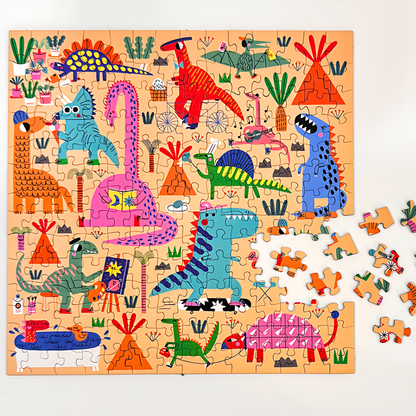 Dinosaur Party | Puffinkids | Tyvek Bag Mini Puzzle | Jigsaw Puzzle - Mystery Matrix
